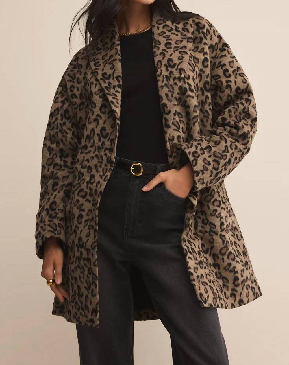 NEW Z SUPPLY lennon leopard coat in suede